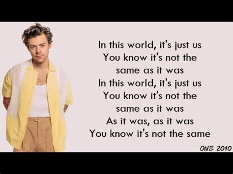 harry styles as it was lyrics